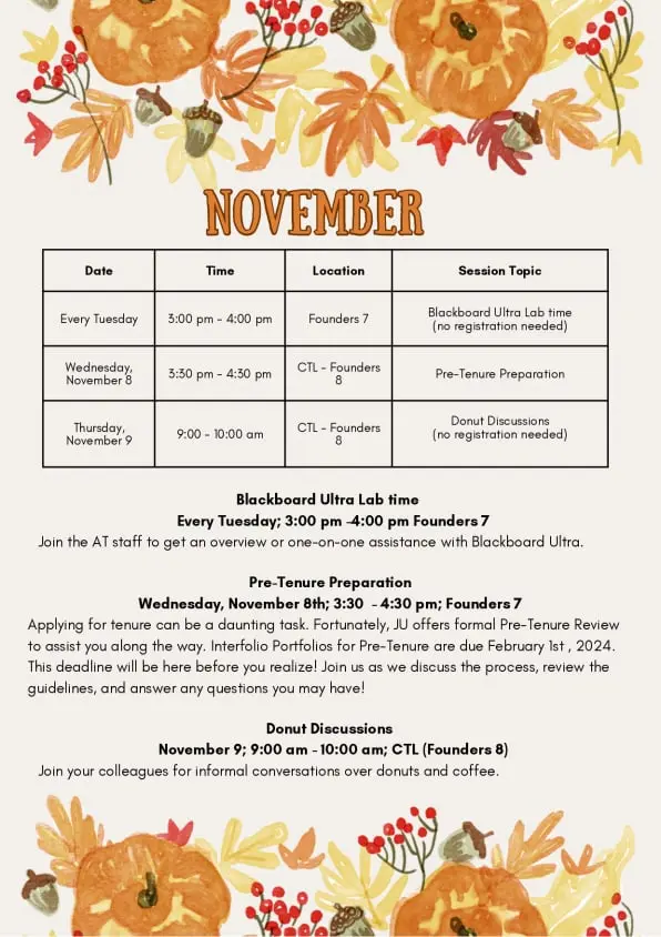 November Workshops